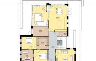 Plattegrond begane grond van landelijke woning in buitengebied Putten